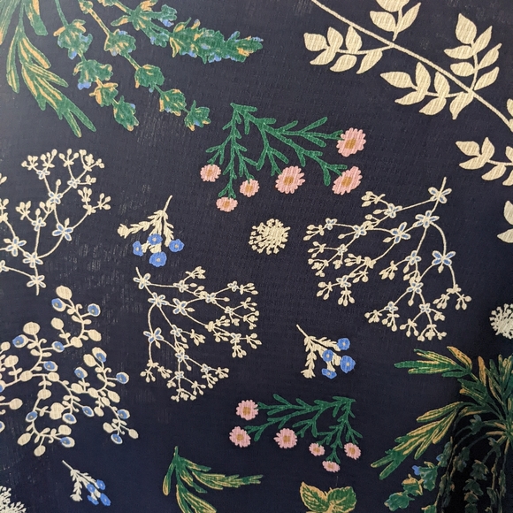 Le Lis Size 3x Cold Arm? Blouse Blue/Green Flowers and Leaves BEAUTIFUL!!! - Picture 4 of 6